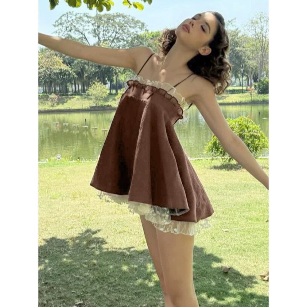 Zara Summer Vacation Off Shoulder Loose Spaghetti Strap Dress